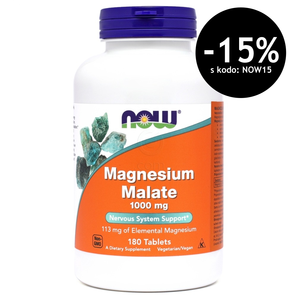 Magnezijev Malat NOW, tablete (180 tablet)